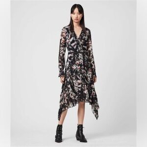 All Saints Women's Lizia Wing Dress Long Sleeve Dress - 0